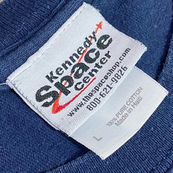 Vintage Kennedy Space Center Atlantis System T-Shirt Blue Size L Shuttle NASA - Picture 2 of 8